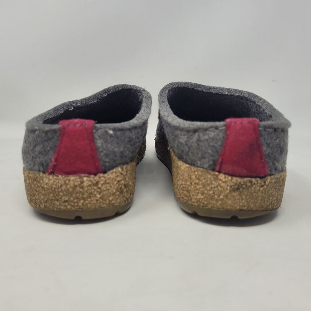 Haflinger Clogs EU40 US9 Gray Wool Felt Swing Swirls Geometric Slippers Slip On - Picture 5 of 11